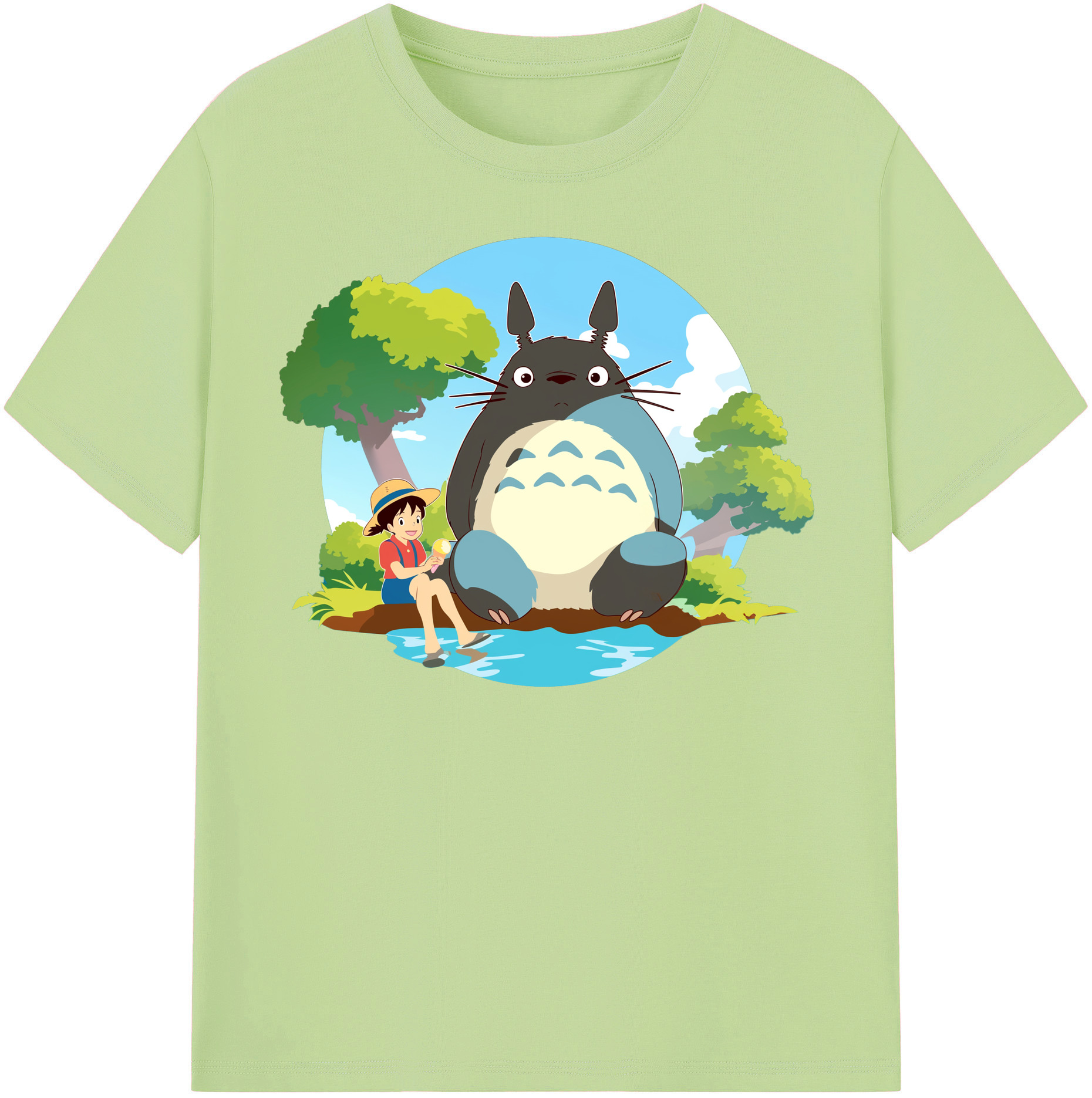 （画像用） となりのトトロ 草壁メイ 草壁サツキ My Neighbor Totoro Satsuki Kusakabe Mei Kusakabe 綿100％半袖Tシャツ（フロントプリント）